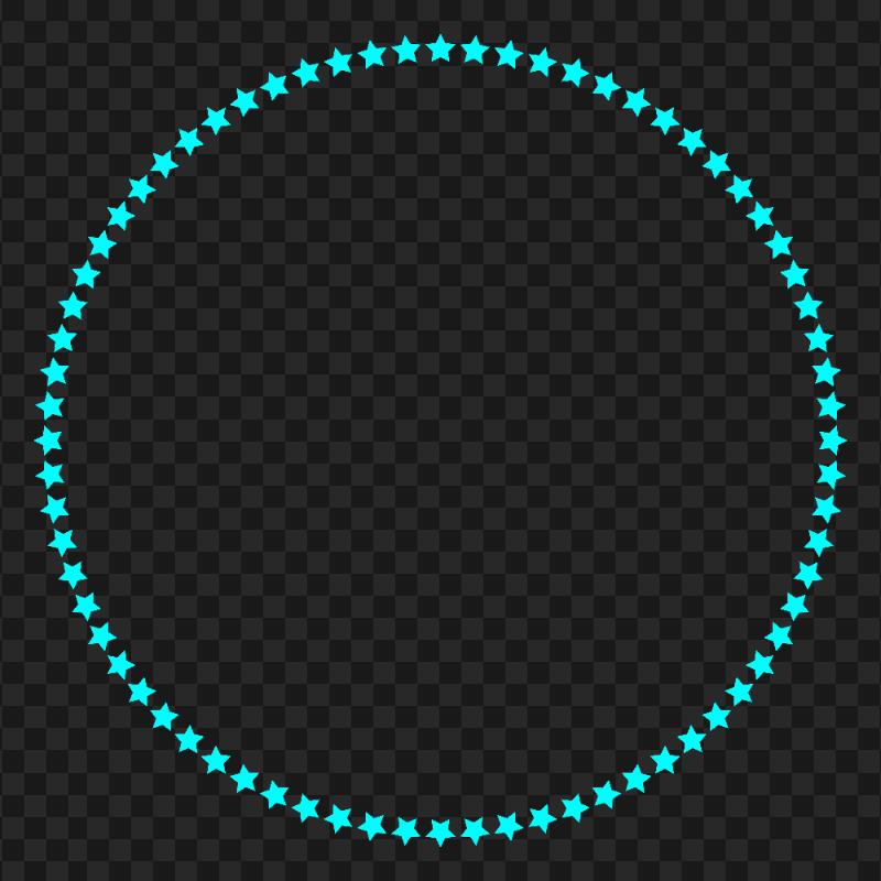 PNG Blue Turquoise Stars Circle Frame