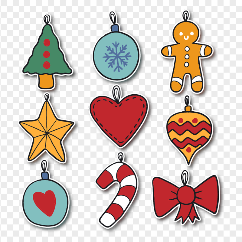 PNG Cartoon Christmas Elements Stickers