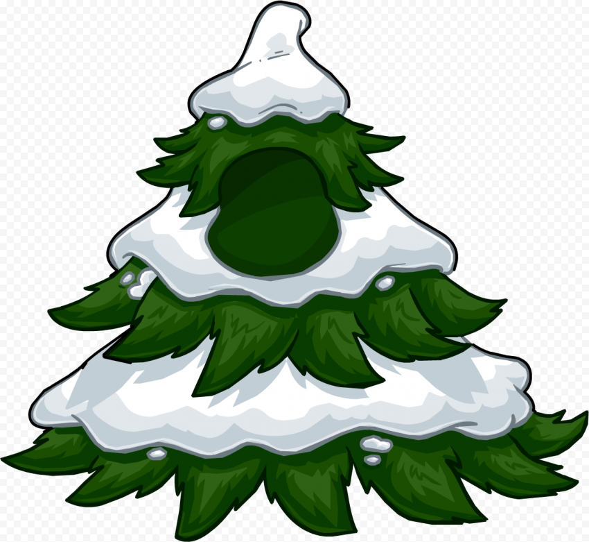 PNG Cartoon Christmas Snowy Tree