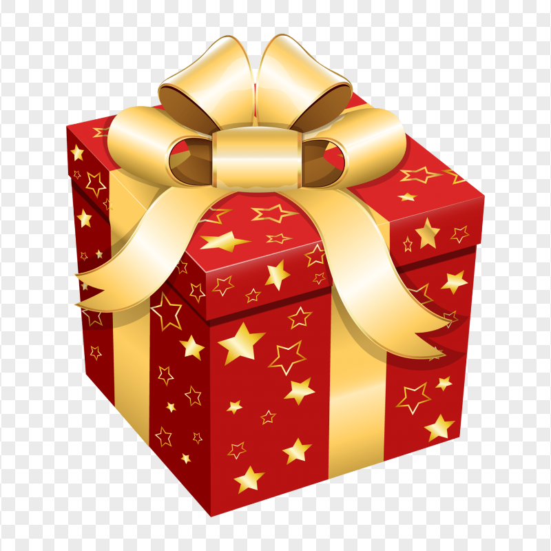 PNG Christmas Holidays Red & Gold Gift Box