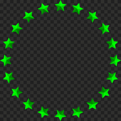 PNG Circle Stars Green Border Frame