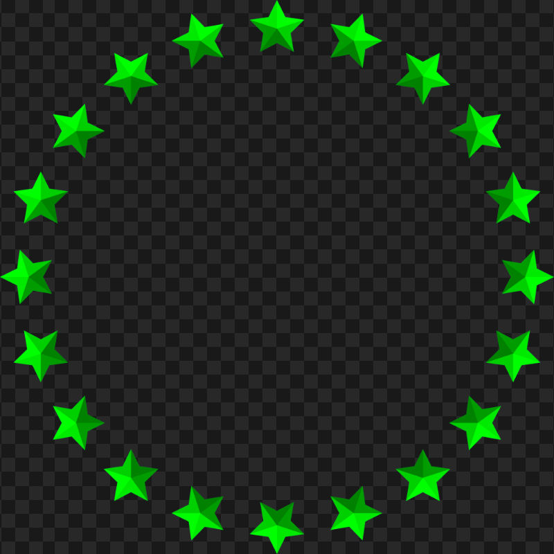 PNG Circle Stars Green Border Frame
