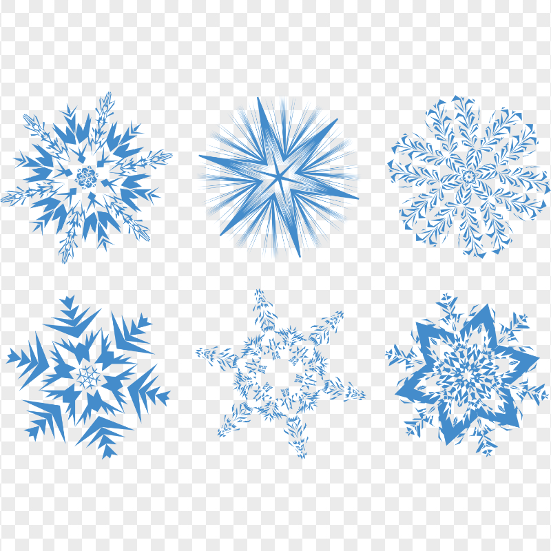 PNG Collection Of Blue Snowflakes Shapes