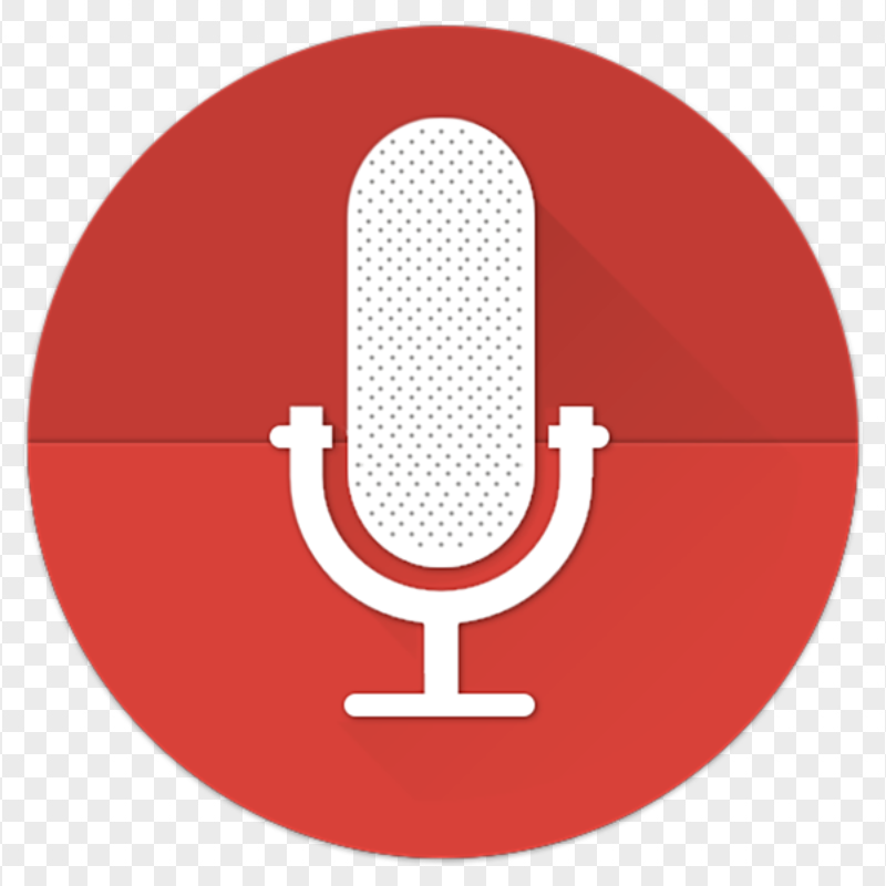 PNG Creative Red Flat Voice Recorder Round Icon