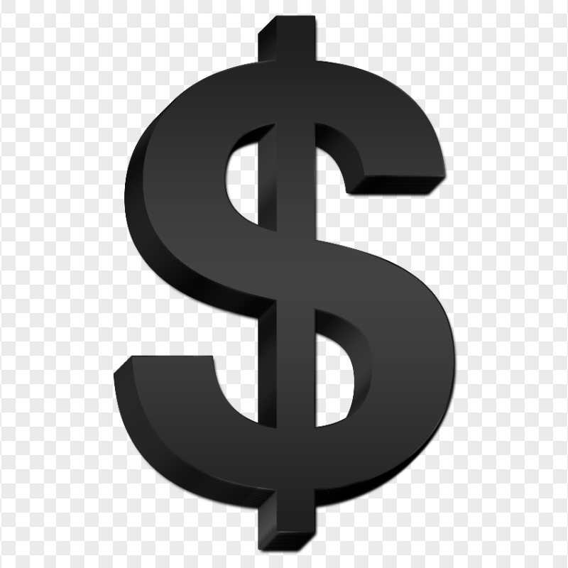 PNG Dollar 3D Black Logo Sign