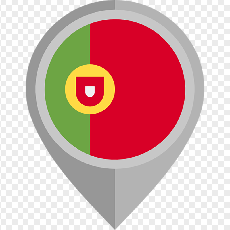 PNG Flat Vector Portugal Flag Map Pin Icon