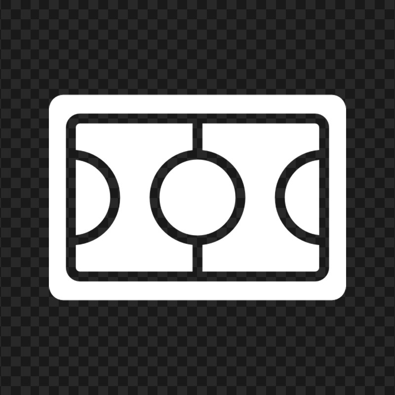 PNG Football Stadium Pitch Top View White Icon