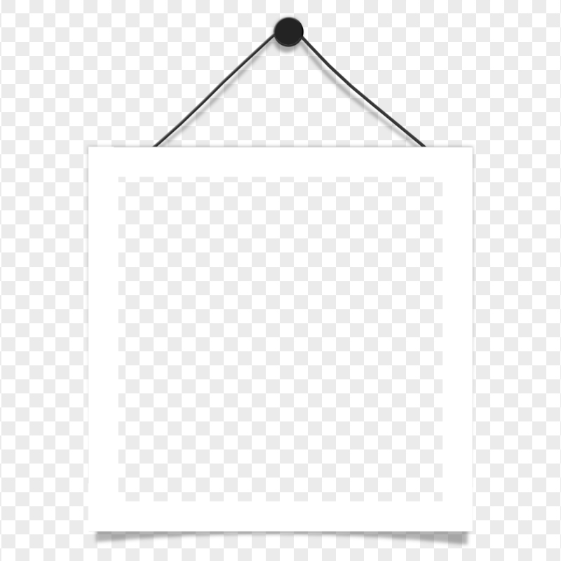 PNG Hanging White Square Picture Photo Frame