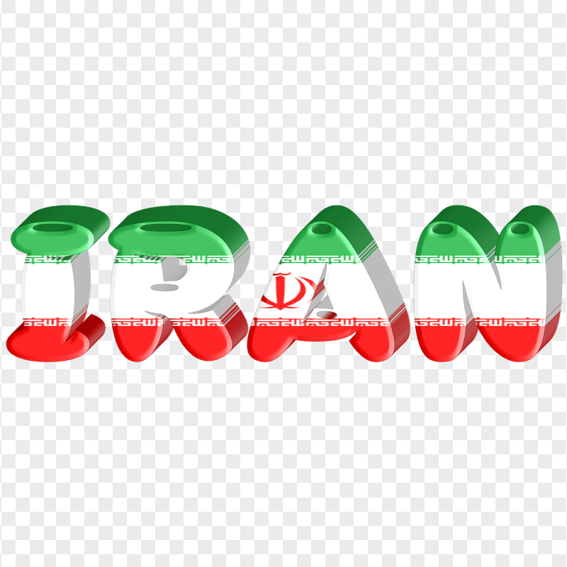 PNG Iran Word Logo With Flag Colors