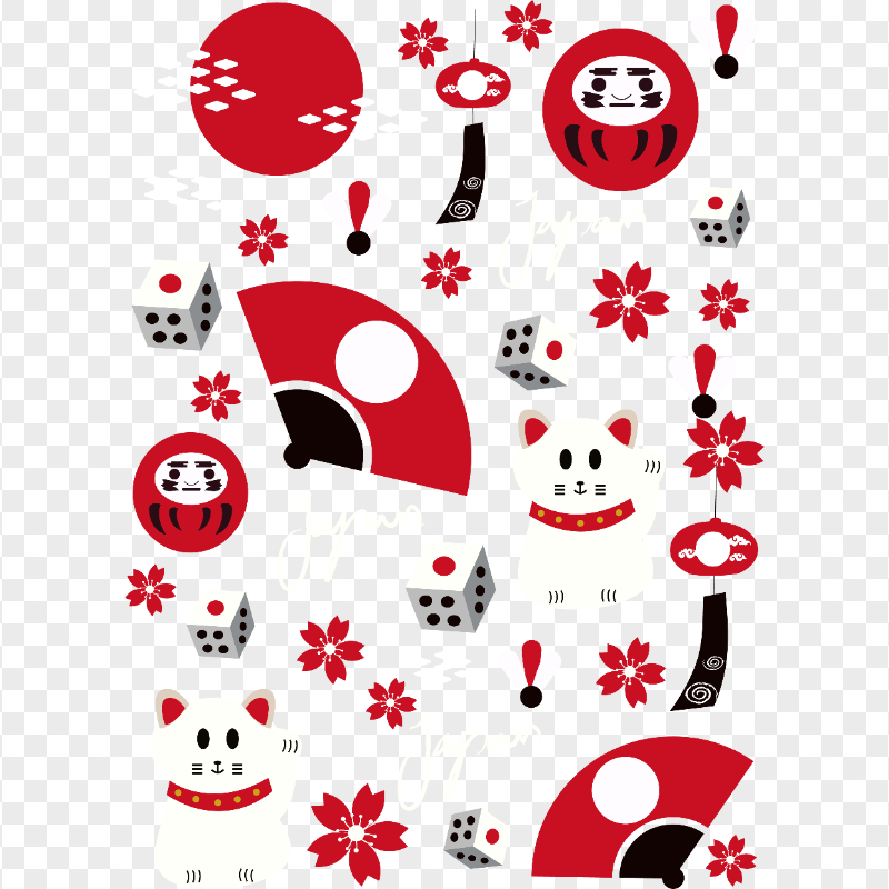 PNG Japanese Decors Pattern Background