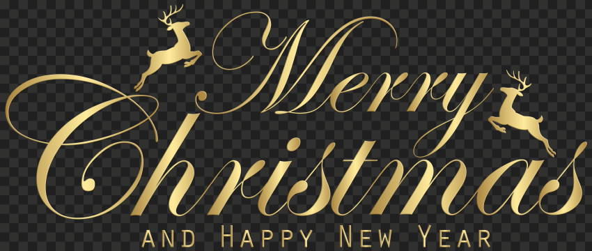 PNG Luxury Golden Merry Christmas & Happy New Year