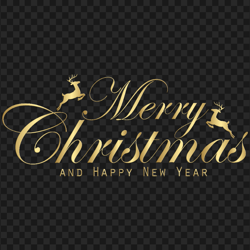 PNG Luxury Golden Merry Christmas & Happy New Year