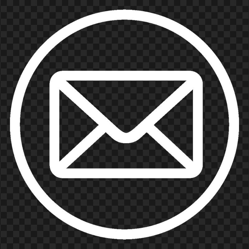 PNG Mail Email Address Round Outline White Icon