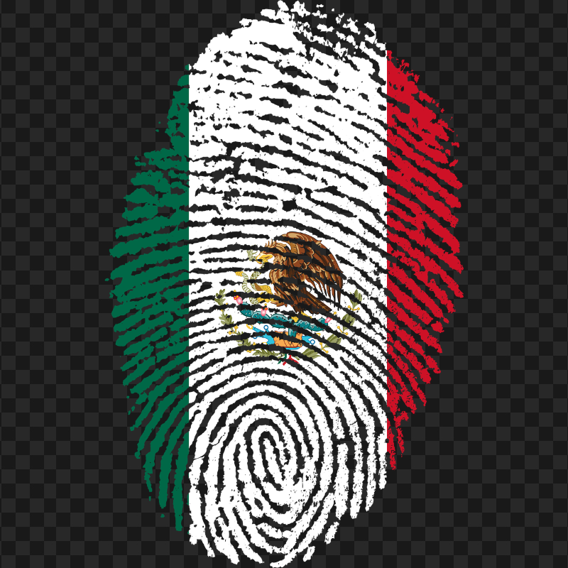 PNG Mexico Fingerprint Flag