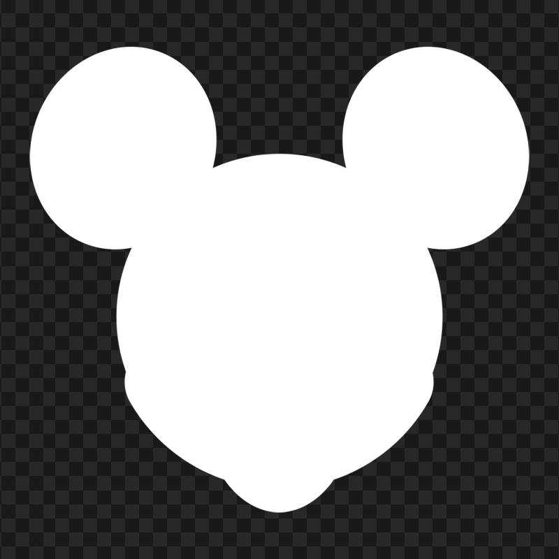 PNG Mickey Mouse Face Head White Silhouette