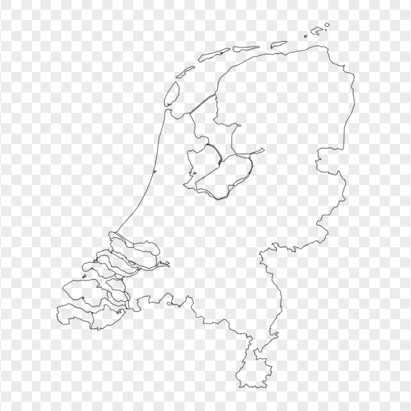 PNG Netherlands Outline Map