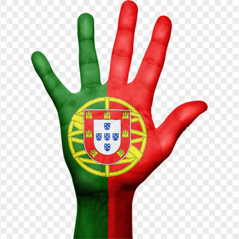 PNG Open Hand Painted With Portugal Flag