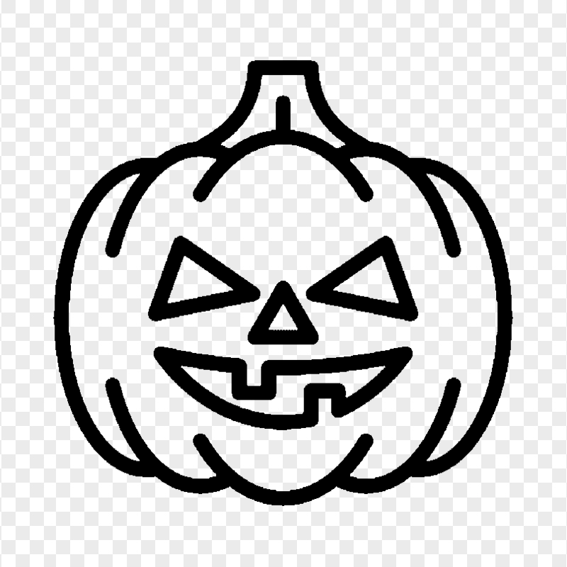 PNG Outline Black Jack O Lantern Pumpkin Silhouette
