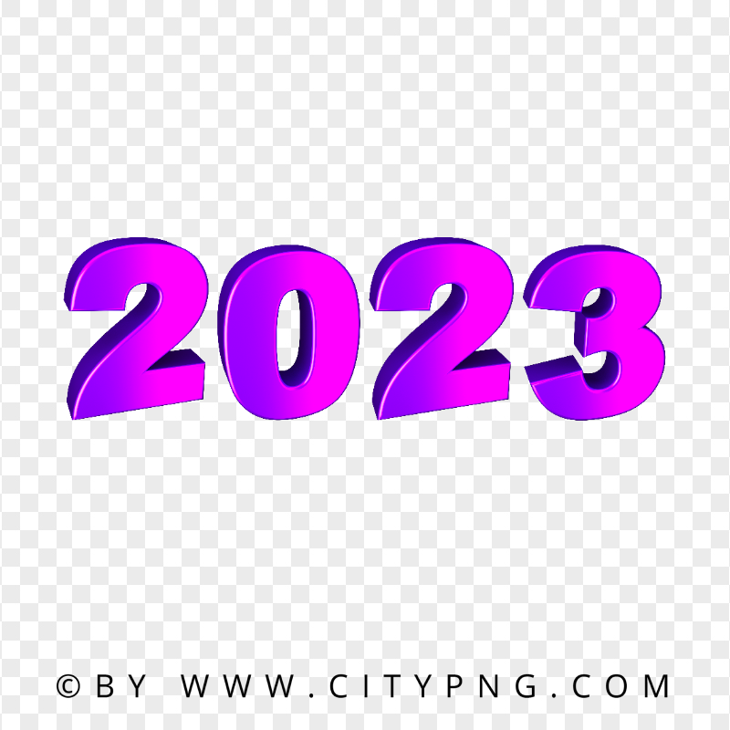 PNG Purple Pink Gradient 3D 2023 Text Numbers