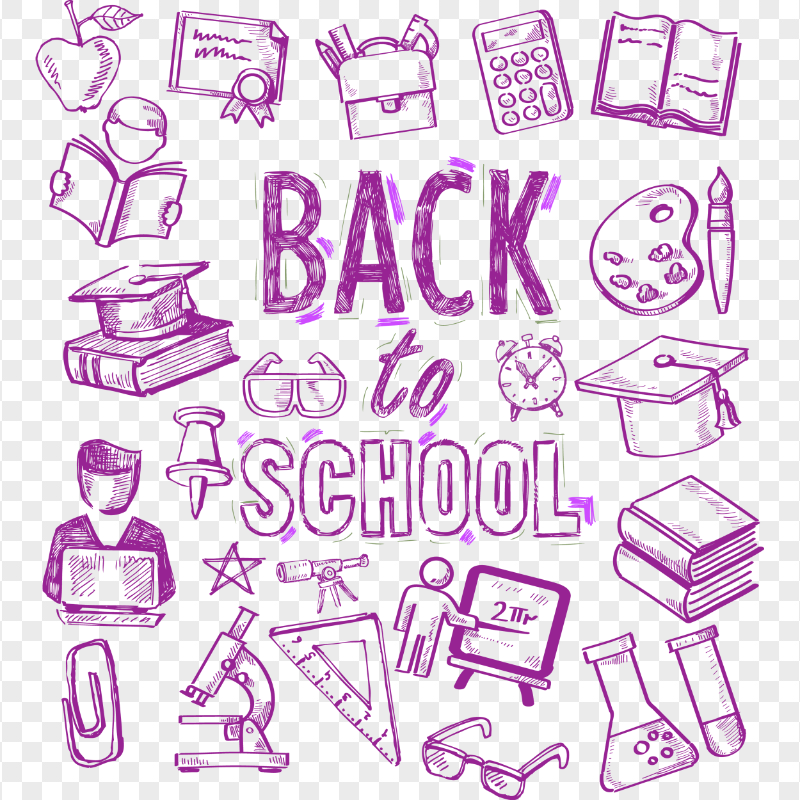 PNG Purple School Back To School Pattern