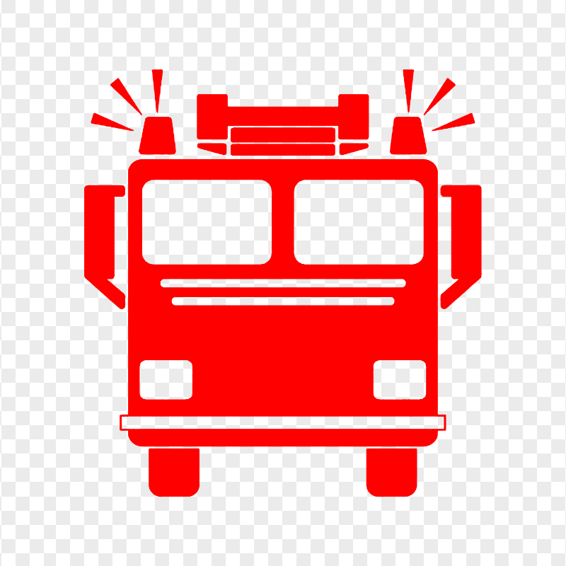 PNG Red Fire Truck Front View Icon