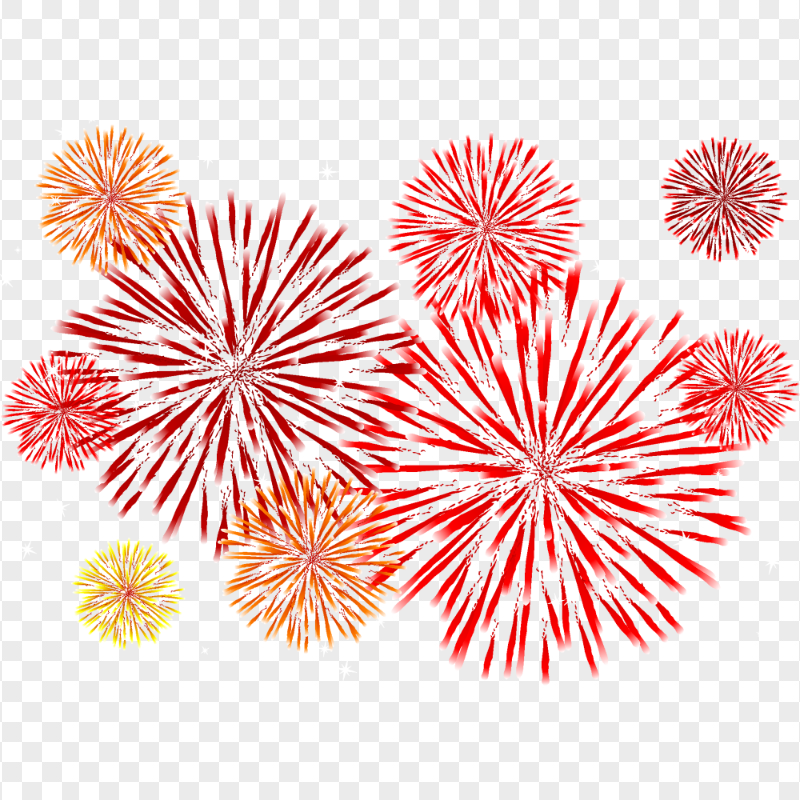 PNG Red Fireworks Explosion Holiday Illustration