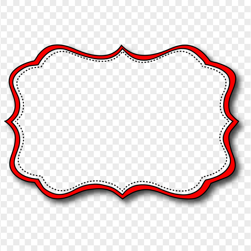 PNG Red Outline Decorative Banner Label