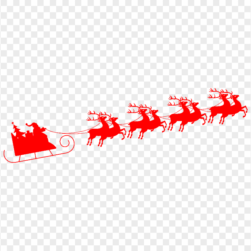 PNG Reindeer Santa Sleigh Red Silhouette