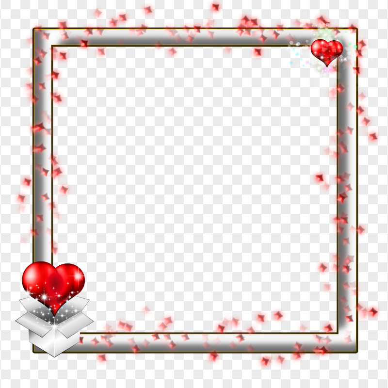 PNG Romantic Love Valentine Square Photo Frame