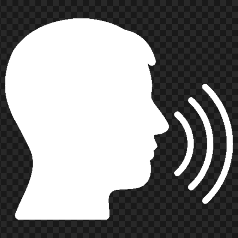 PNG Speak Face Human Voice White Icon