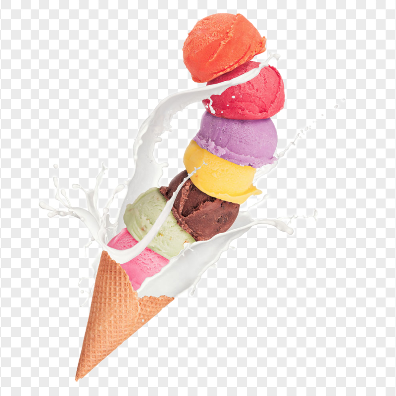 PNG Stack Of Colorful Ice Cream Cone