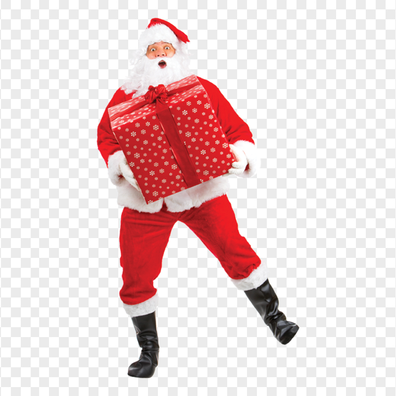 PNG Surprised Standing Real Christmas Santa