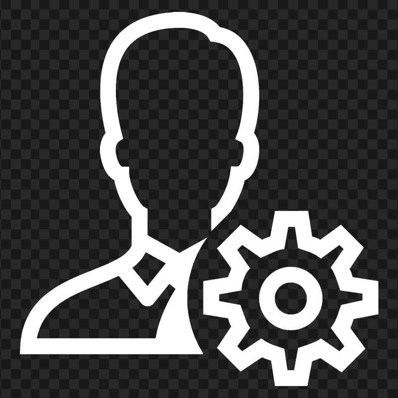 PNG User Account Settings White Icon