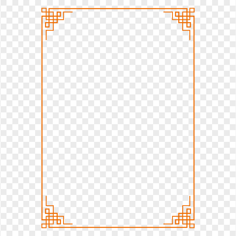 PNG Vertical Orange Chinese Frame