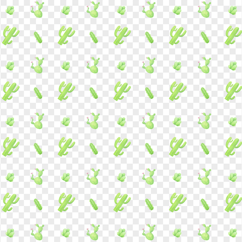 PNG Watercolor Cactus Pattern Background