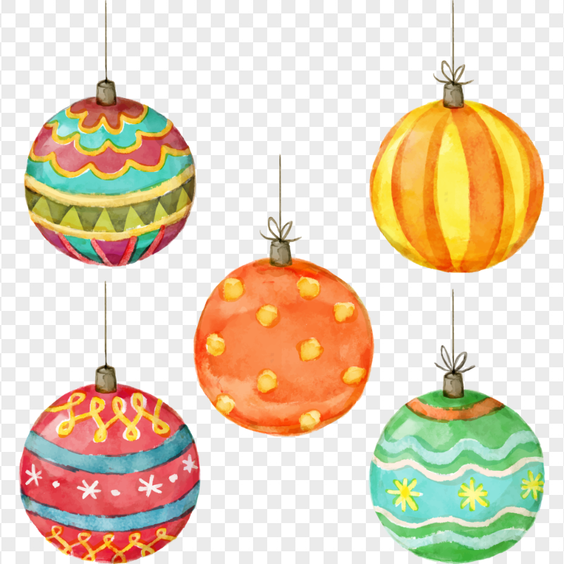 PNG Watercolor Painting Decoration Ornaments Balls