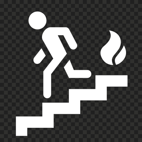 PNG White Fire Escape Exit Sign Symbol Icon