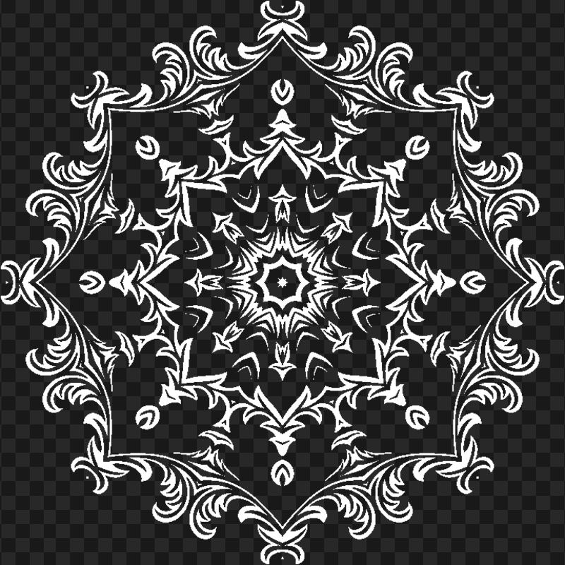 PNG White Floral Design Motif
