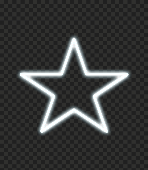 PNG White Neon Star