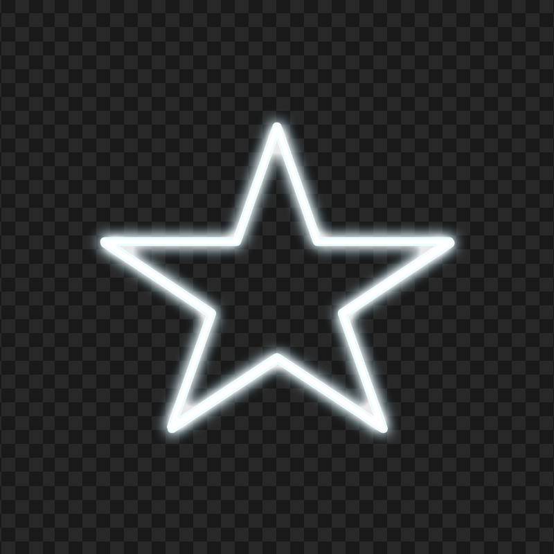 PNG White Neon Star