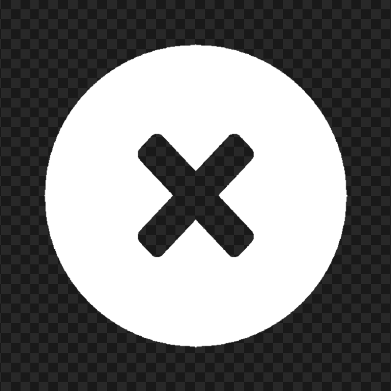 PNG White Round Close X Icon