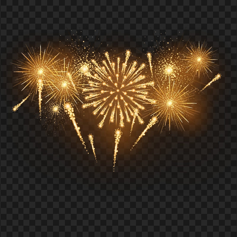 PNG Yellow Fireworks New Year Celebration