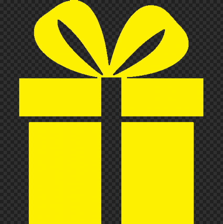 PNG Yellow Gift Box Silhouette Icon