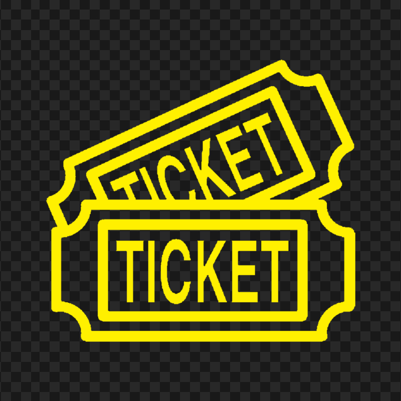 PNG Yellow Outline Ticket Pass Icon