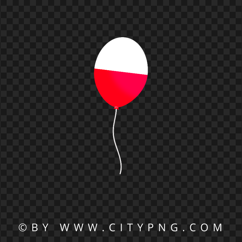 Poland POL Flag Balloon Transparent Background