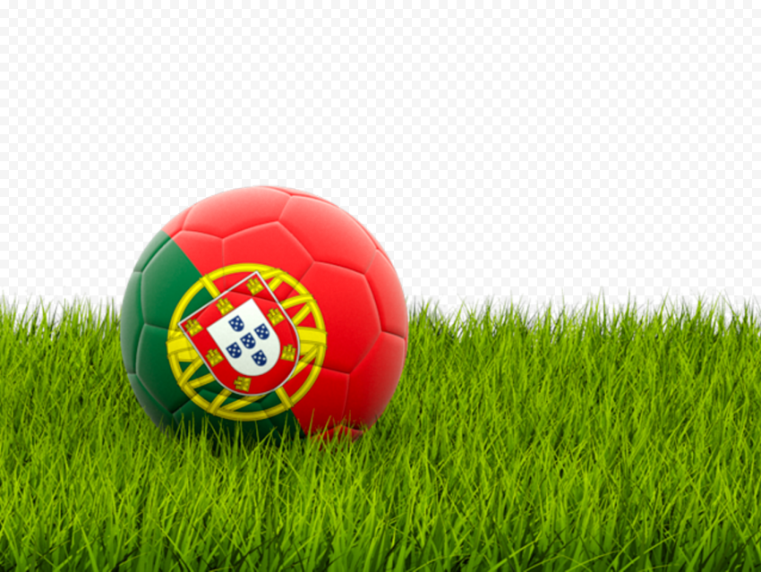 Portugal Flag Soccer Ball On Green Grass PNG Image | Citypng