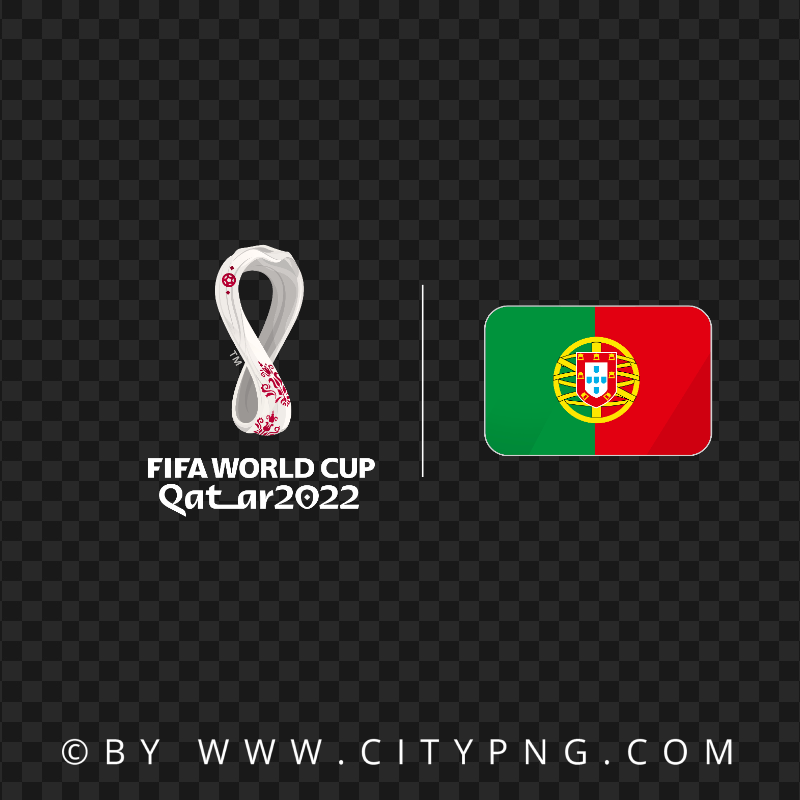 Portugal Flag With Fifa Qatar 2022 World Cup Logo PNG