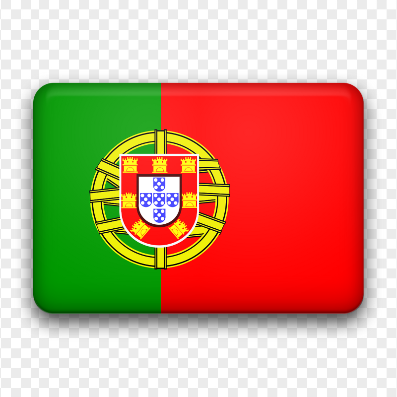 Portugal Glossy Flag Icon PNG