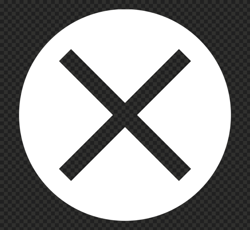 PS Controller Cross X White Button Icon PNG