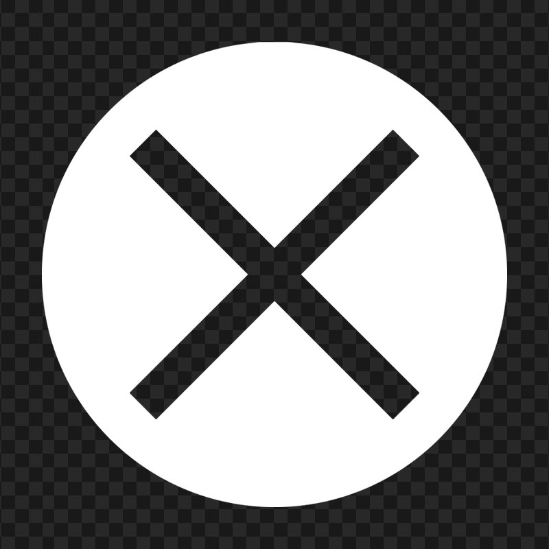 PS Controller Cross X White Button Icon PNG